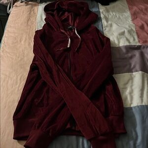 Burgundy Zip-Up Hoodie